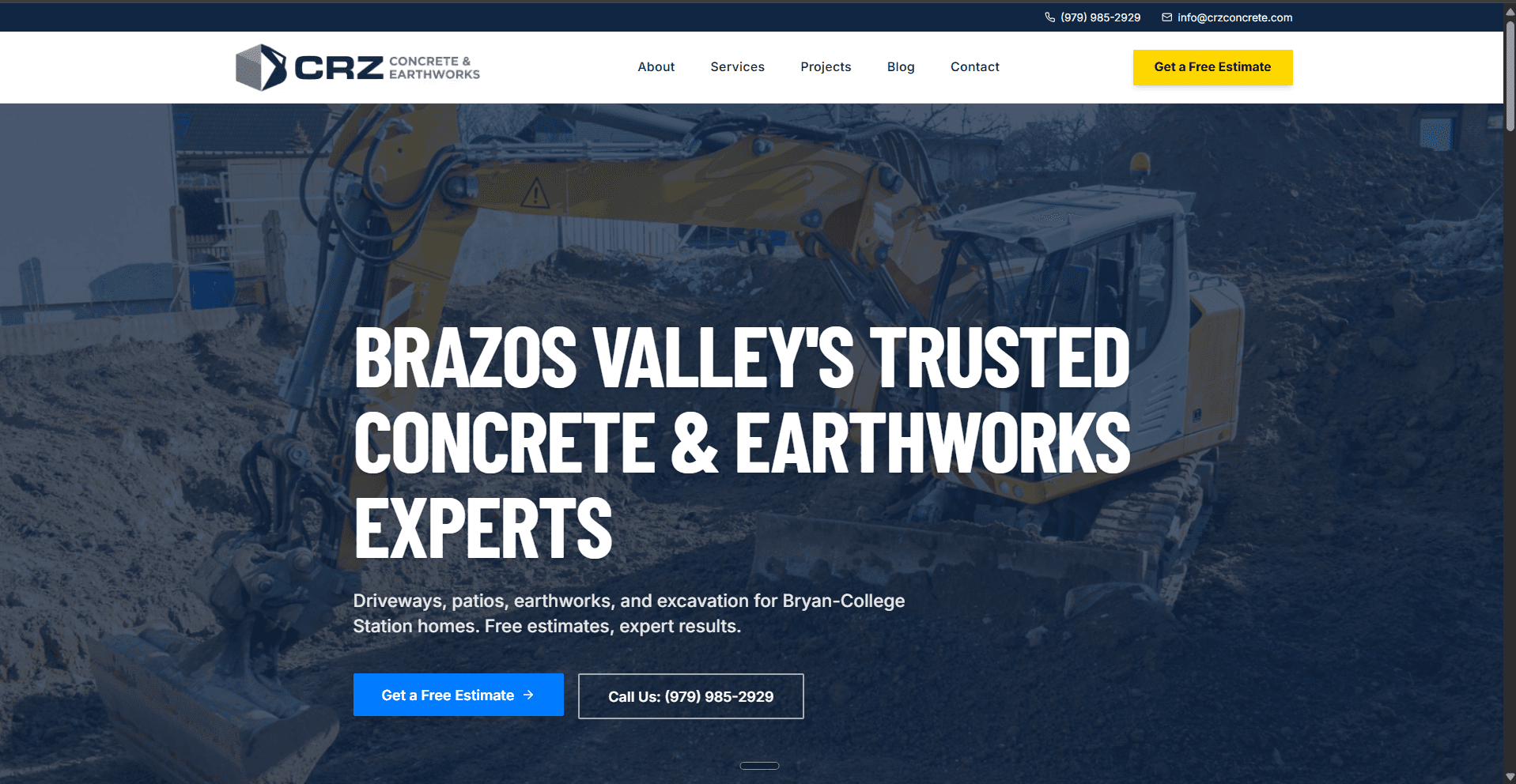 CRZ Concrete website